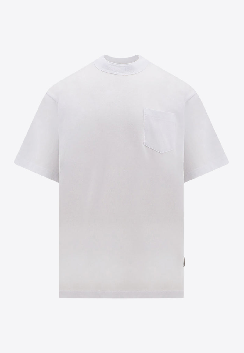 Sacai Basic Crewneck T-shirt with Zip Detail White 03377M_101