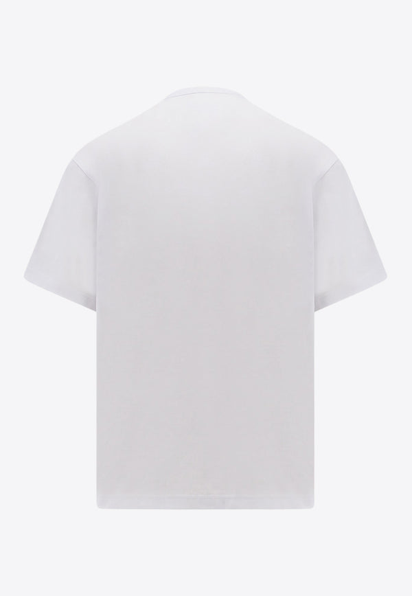 Sacai Basic Crewneck T-shirt with Zip Detail White 03377M_101