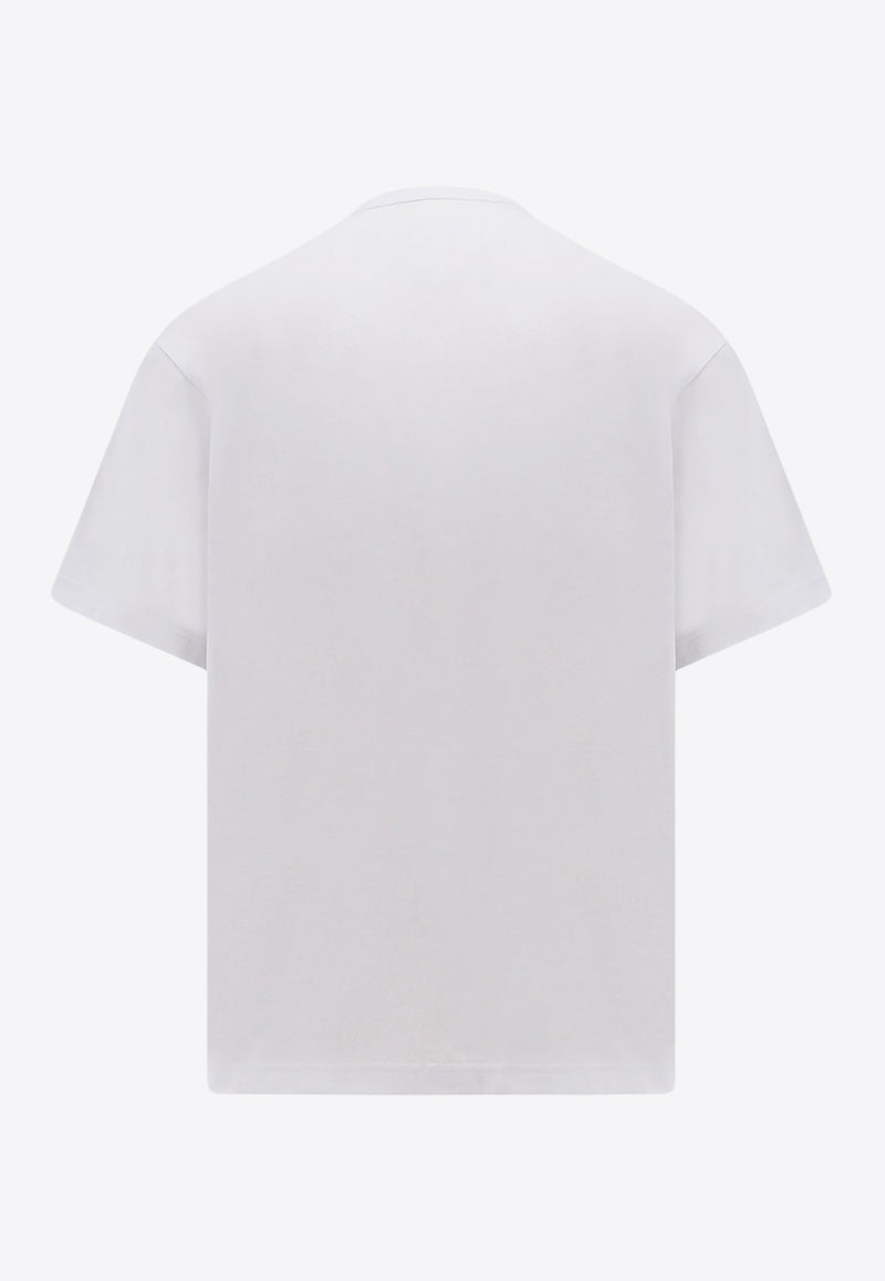 Sacai Basic Crewneck T-shirt with Zip Detail White 03377M_101