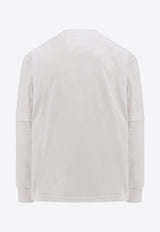 Sacai Logo Embroidered Long-Sleeved T-shirt White SCM086_101