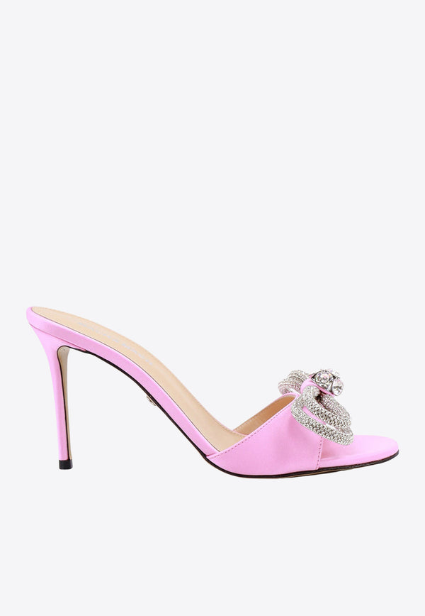 Mach & Mach 95 Double Bow Satin Mules Pink R24S0441CRP_PINK