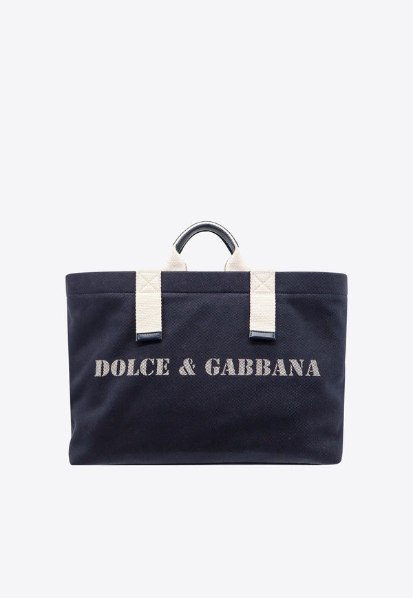 Dolce & Gabbana Logo Print Tote Bag Blue BM2301AR757_HBXWW