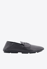 Dolce & Gabbana DG Logo Deerskin Loafers Black A50583A8034_80999