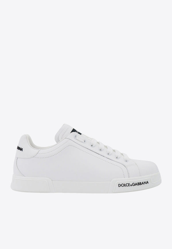 Dolce & Gabbana Logo-Detailed Leather Sneakers White CS2213AA335_80001