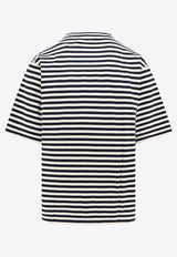 Dolce & Gabbana Logo Embroidered Stripe T-shirt Monochrome G8RG6TG7K3P_S9000