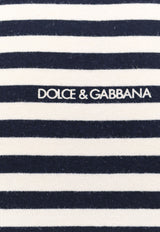 Dolce & Gabbana Logo Embroidered Stripe T-shirt Monochrome G8RG6TG7K3P_S9000
