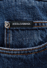 Dolce & Gabbana Logo Plate Straight-Leg Jeans Blue GP02XDG8KE5_S9001
