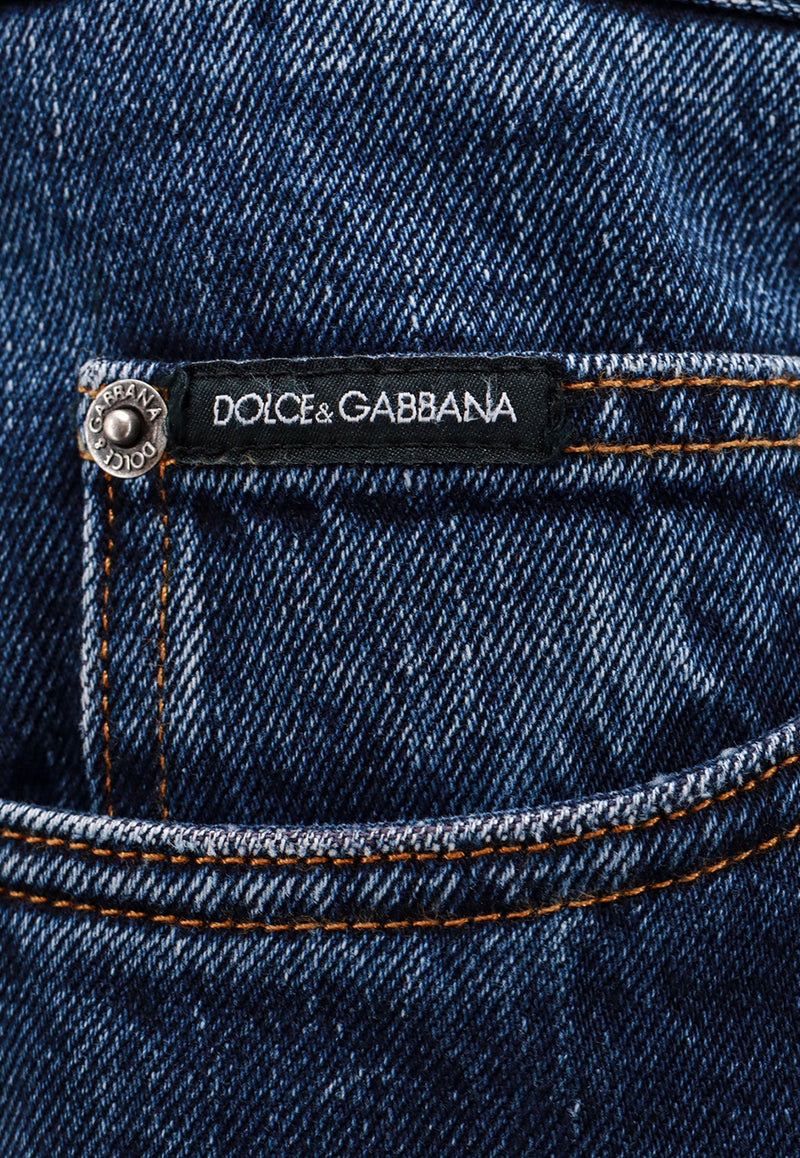 Dolce & Gabbana Logo Plate Straight-Leg Jeans Blue GP02XDG8KE5_S9001