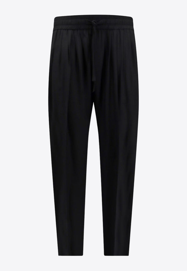 Dolce & Gabbana Slim-Leg Silk Pants Black GV4DATFJ1FK_N0000
