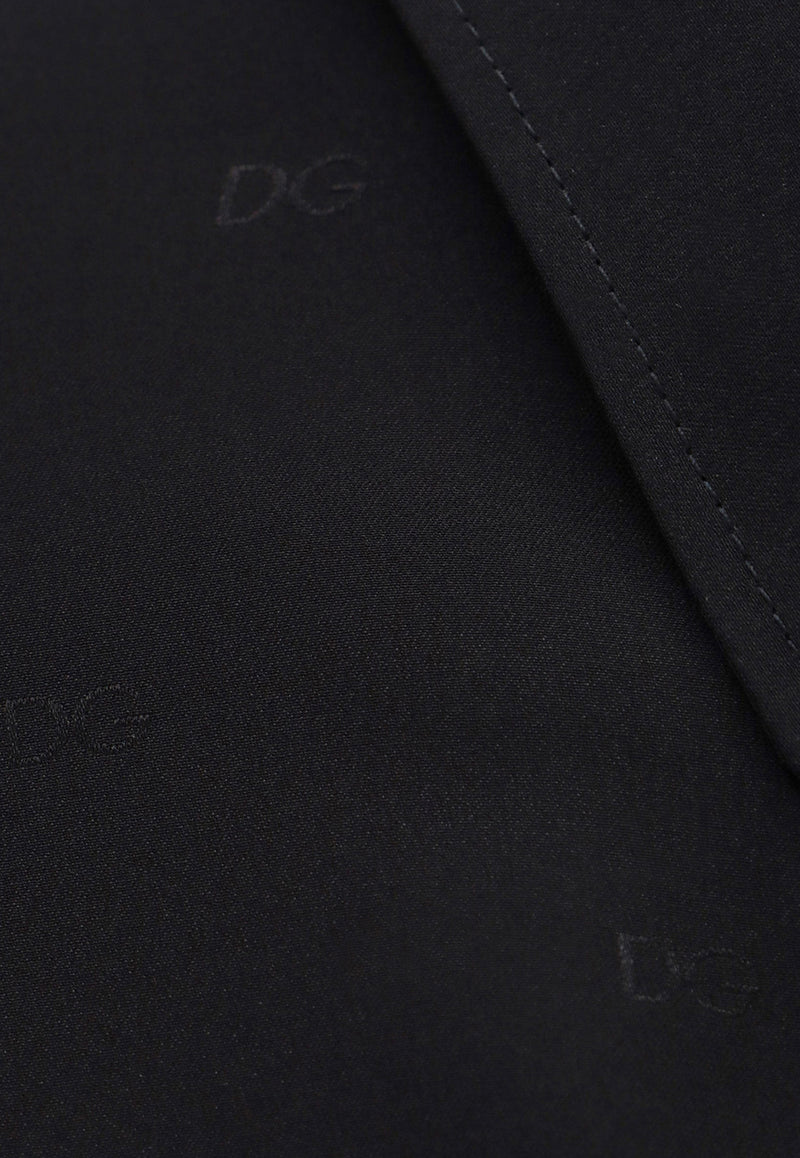 Dolce & Gabbana All-Over Monogram Silk Shirt Black G5JL8TFJ1FK_N0000