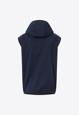 Dolce & Gabbana Logo Plaque Hooded Gilet Blue G9AOGTGH487_B0665