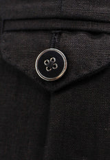 Dolce & Gabbana Pleated Linen Bermuda Shorts

 Black GW0MATGG868_N0000