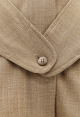 LE17SEPTEMBRE Long-Sleeved Wool Blend Blouse Brown LS2411SH001EBR_BROWN
