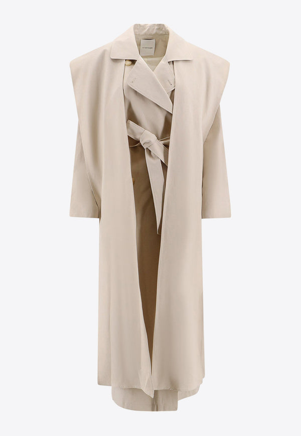 LE17SEPTEMBRE Trench Coat with Belted Waist Beige LS2411CT003EBE_BEIGE