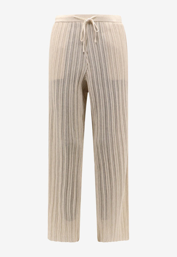 LE17SEPTEMBRE Flared Ribbed Pants Beige LS2411KN015ELBE_BEIGE