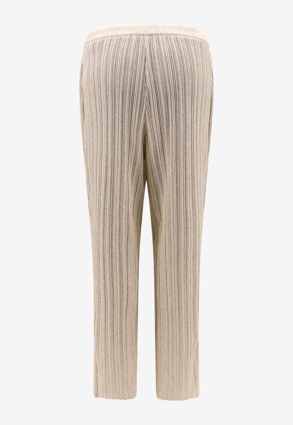 LE17SEPTEMBRE Flared Ribbed Pants Beige LS2411KN015ELBE_BEIGE