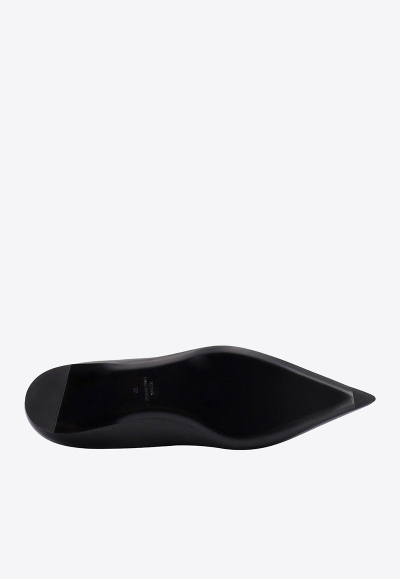 Toteme The Asymmetric Pointed Ballet Flats Black 241WAS990LE0002_001
