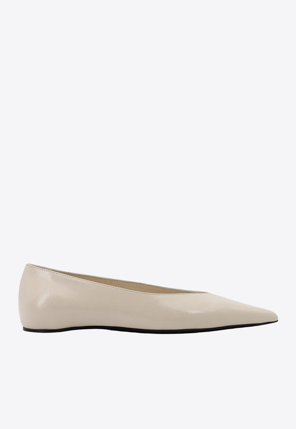 Toteme The Asymmetric Pointed Ballet Flats Beige 241WAS990LE0046_007