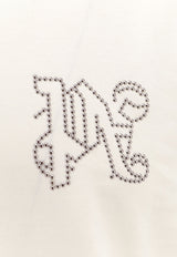 Palm Angels Studded Monogram T-shirt White PMAA001R24JER005_0377