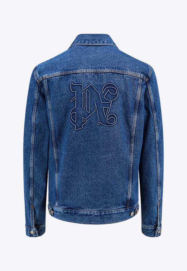 Palm Angels Monogram Denim Jacket Blue PMYE027R24DEN001_4010