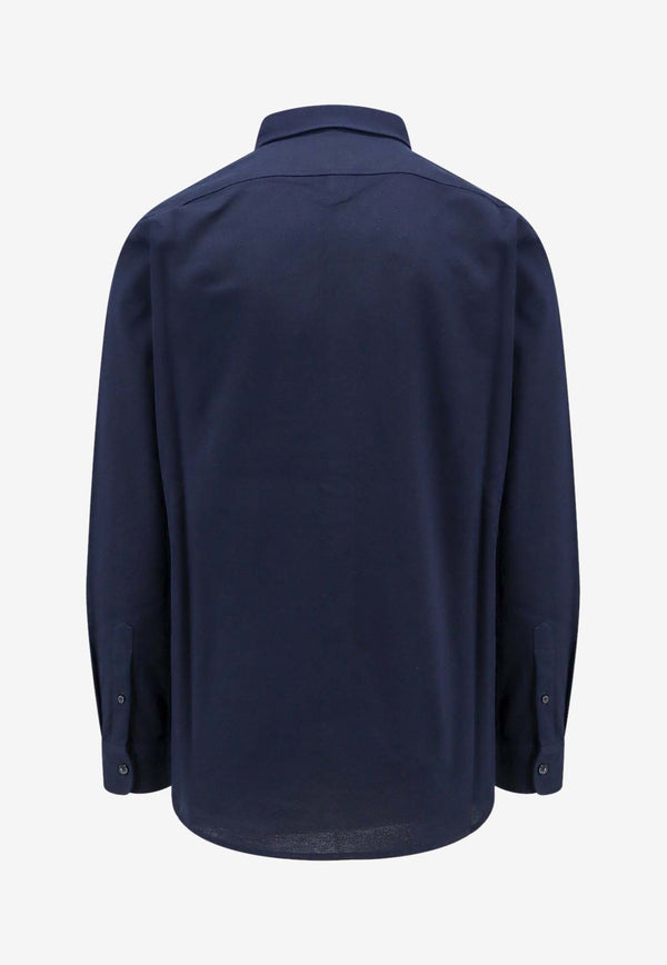 Berluti Scritto Pocket Long-Sleeved Shirt Blue R26JSL16002_N40