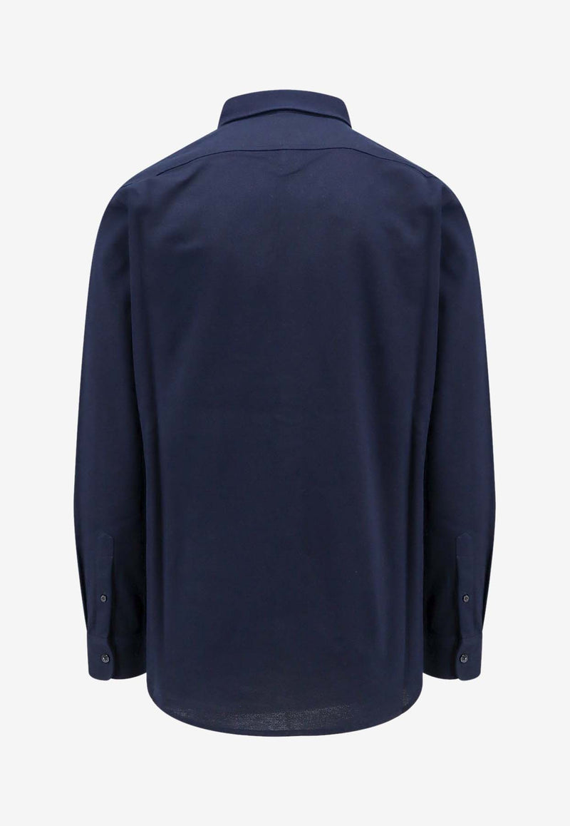 Berluti Scritto Pocket Long-Sleeved Shirt Blue R26JSL16002_N40