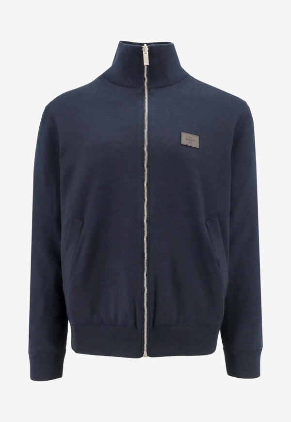 Berluti Leather Patch  Reversible Zip-Up Jacket Blue R26KZL13001_N40