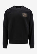 Fendi Canvas FF Patch Crewneck Sweatshirt Black FY0178AQJ9_F0QA1