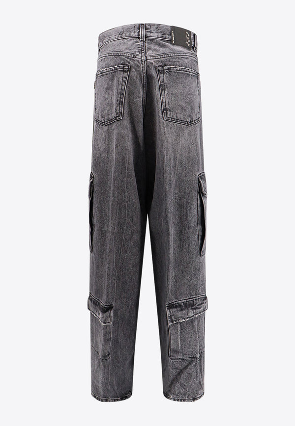 Haikure Bethany Wide-Leg Cargo Jeans Gray HEW03308DF118_L0759