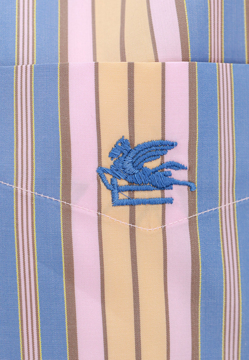 Etro Logo Embroidered Striped Shirt Multicolor WRIA001899TR547_S8450