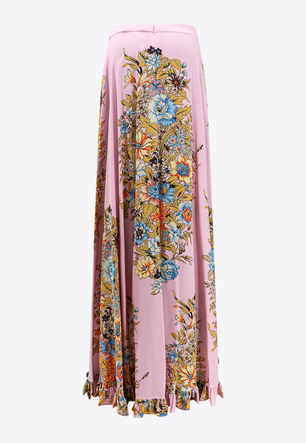 Etro Floral Print Asymmetric Maxi Skirt Multicolor WRFA001499SA199_X0875