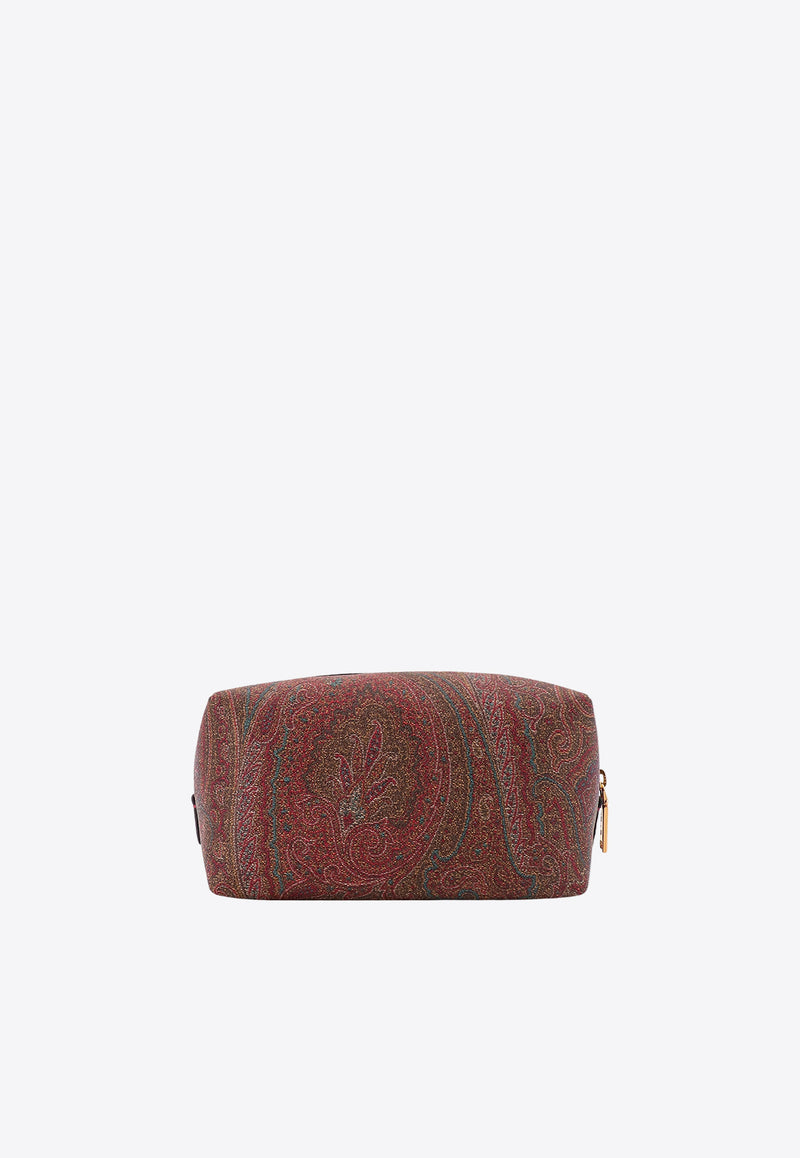 Etro Paisley Jacquard Pegaso Zip Pouch Bag Brown MP2C0005AA012_M0019