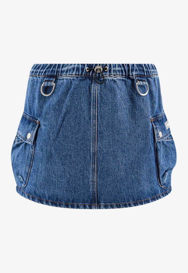 Coperni Mini Denim Cargo Skirt Blue COPJ49202_WASBLU