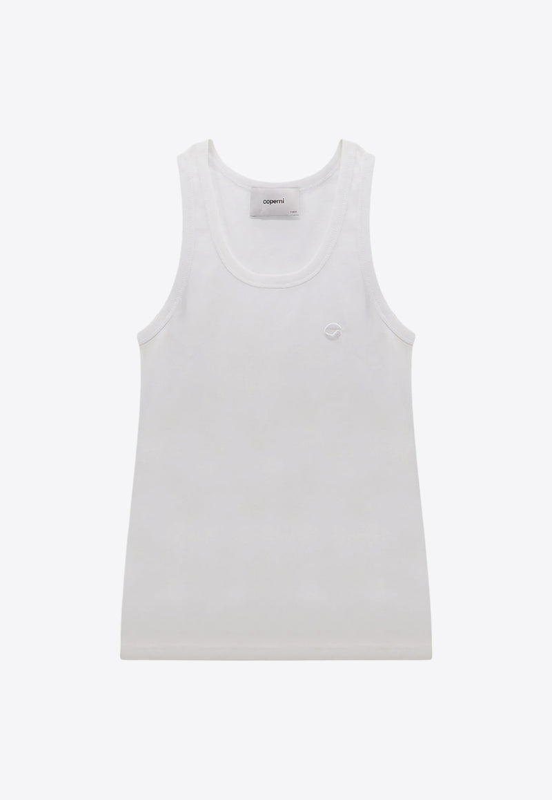 Coperni Logo Embroidered Tank Top White COPJS12510_OPTWHT