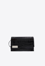 Coperni Mini Croco Folder Shoulder Bag Black COPBA66838_BLACK