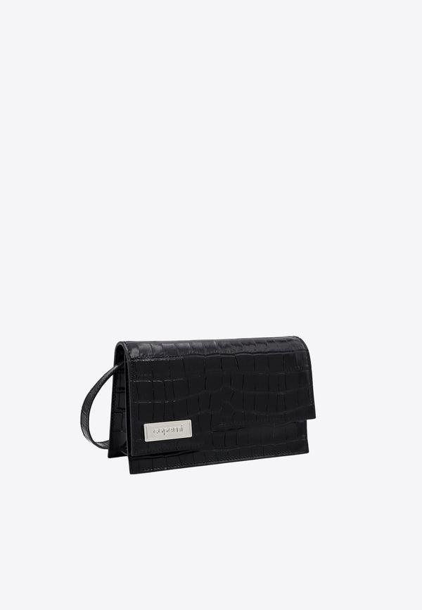 Coperni Mini Croco Folder Shoulder Bag Black COPBA66838_BLACK