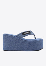 Coperni 95 Denim Flatform Wedge Sandals Blue COPSH09202_WASBLU