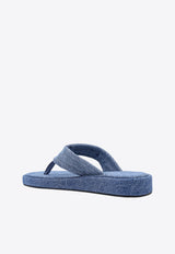 Coperni Logo Patch Denim Flip-Flops Blue COPSH37202_WASBLU