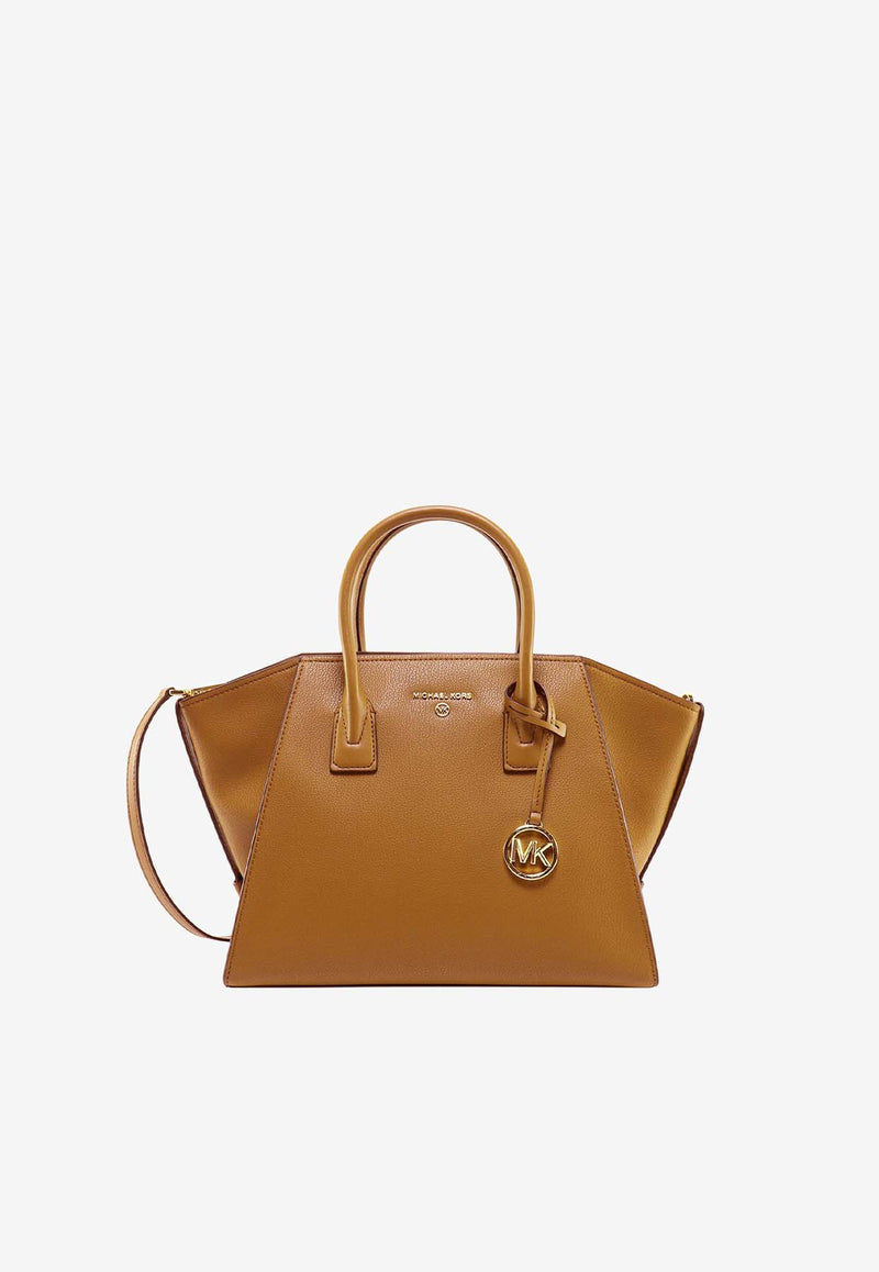 Michael Kors Large Avril Leather Top Handle Bag Brown 30F2G4VS3L_174