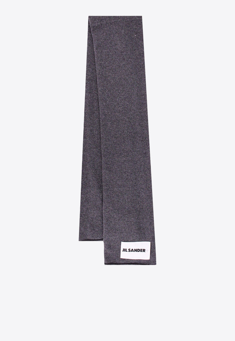 Jil Sander Logo Patch Cashmere Scarf Gray J47TE0018J13204_030