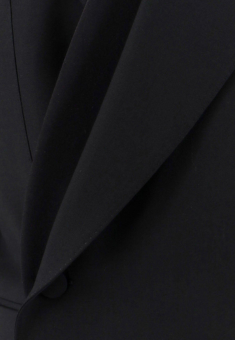 Dolce & Gabbana Double-Breasted Wrap-Style Blazer Black G2RR6TFUBGC_N0000
