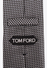 Tom Ford Micro Pattern Silk Tie Black STE001SPP124_ZIGDK