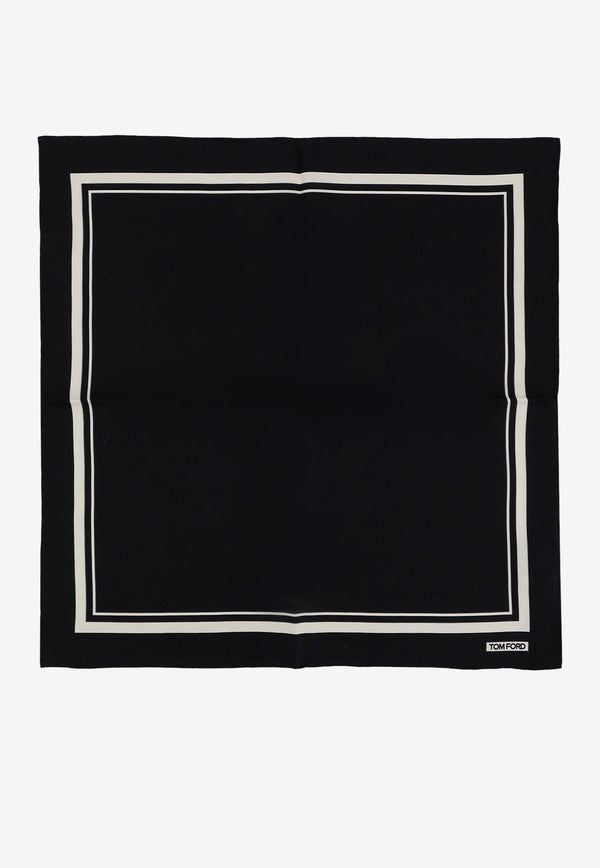 Tom Ford Tonal Frame Silk Pocket Square Black SPR001SPP91_LB999