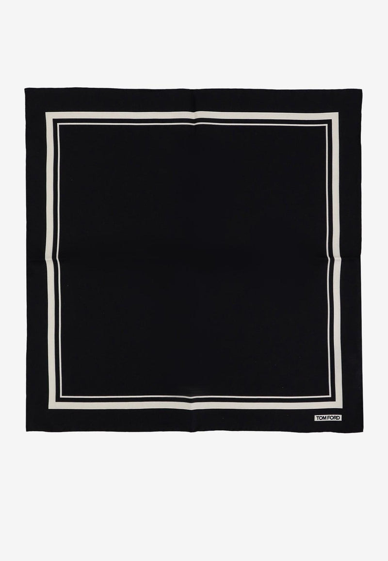 Tom Ford Tonal Frame Silk Pocket Square Black SPR001SPP91_LB999