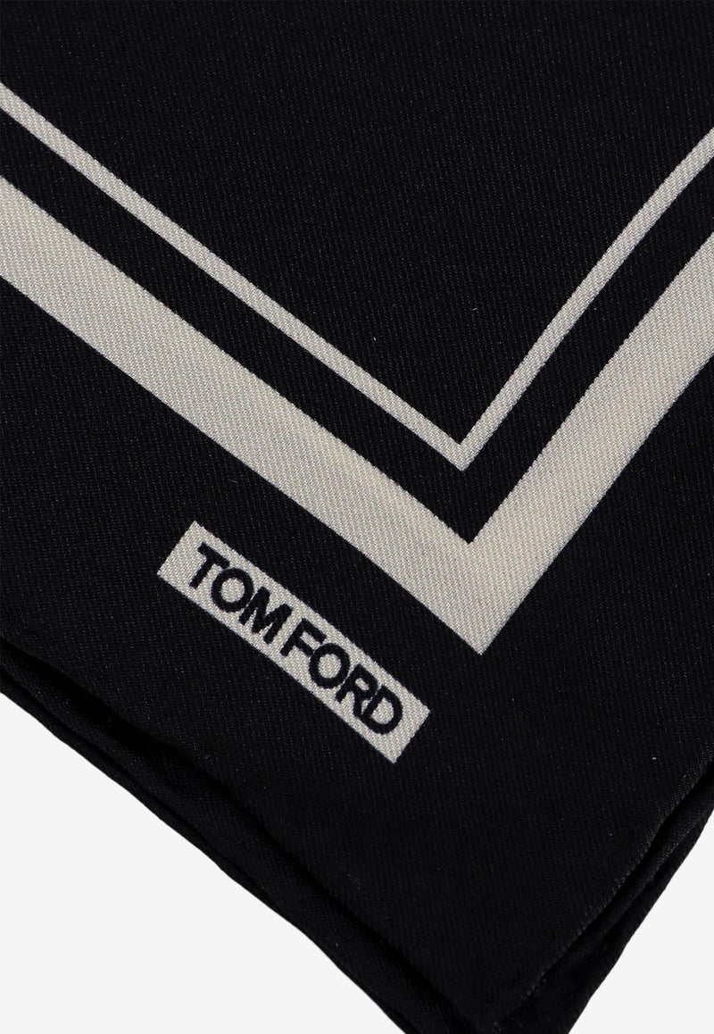 Tom Ford Tonal Frame Silk Pocket Square Black SPR001SPP91_LB999