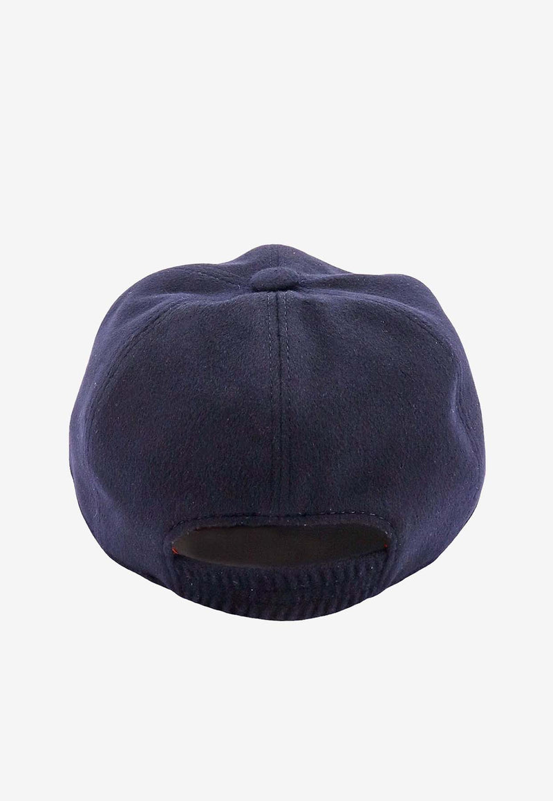 Loro Piana Embroidered Logo Cashmere Cap Blue FAF8520_W000