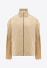 Jil Sander Logo Patch Zip-Up Jacket Beige J47BN0160J45136_260