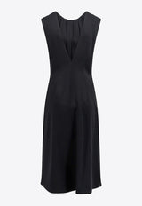 Jil Sander Sleeveless Gathered Midi Dress Black J01CT0161J76018_001