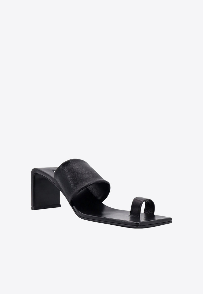 Jil Sander 50 Ring-Toe Sandals in Grained Leather Black J15WP0112P6598_001