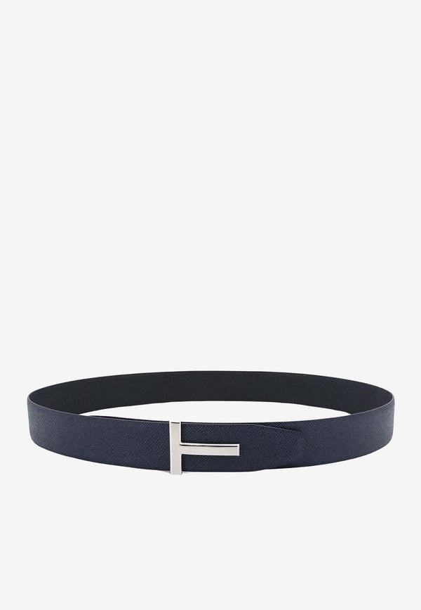 Tom Ford T Buckle Leather Belt Blue TB178LCL220S_3LN01